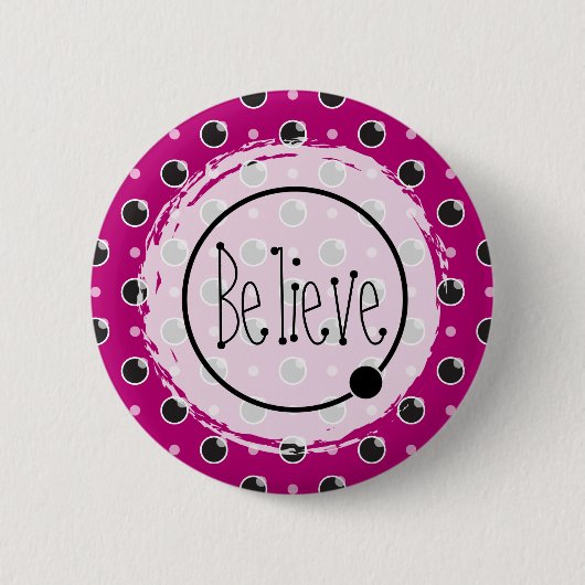 Sassy Polka Dots geloven Button - Paars (Voorkant)