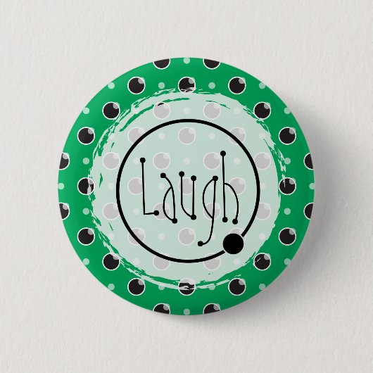 Sassy Polka Dots Laugh Button - Groen (Voorkant)
