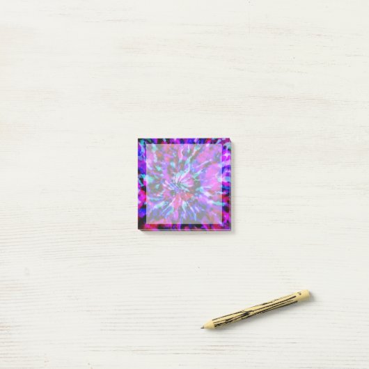 Sassy Psychedelic Paars, roze en blauwe tinkleurst Post-it® Notes (Op bureau)