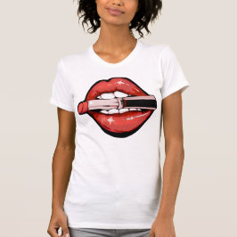 Sassy Red Lips Graphic Print T-shirt