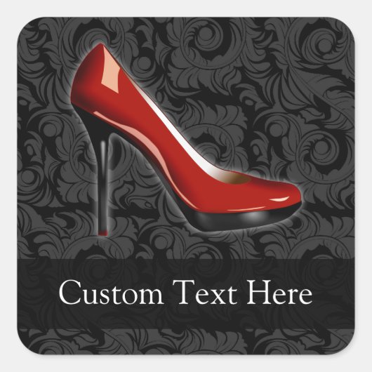 Sassy Red Shoe Vierkante Sticker (Voorkant)