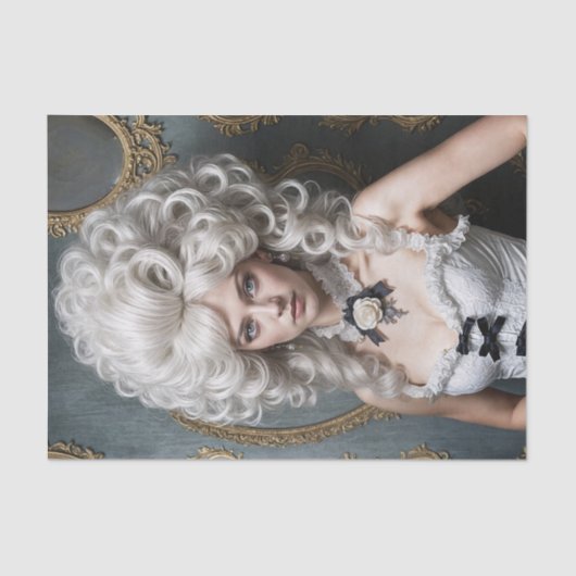 Sassy Rococo Lady Decoupage | elegantie Tissuepapier (Voorkant)