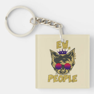 Sassy Royal Cat - "Ew. Mensen" Grappige kattenlief Sleutelhanger