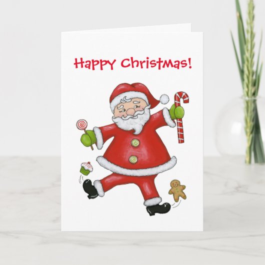 Sassy Santa Feestdagen Kaart (Voorkant)