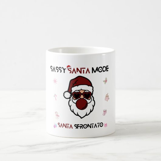 Sassy Santa Mode – Bilingual Christmas Design  Koffiemok (Center)