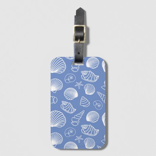 Sassy Seashell Pattern Bagagelabel (Voorkant (verticaal))