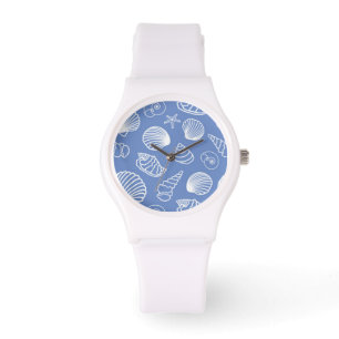 Sassy Seashell Pattern Horloge