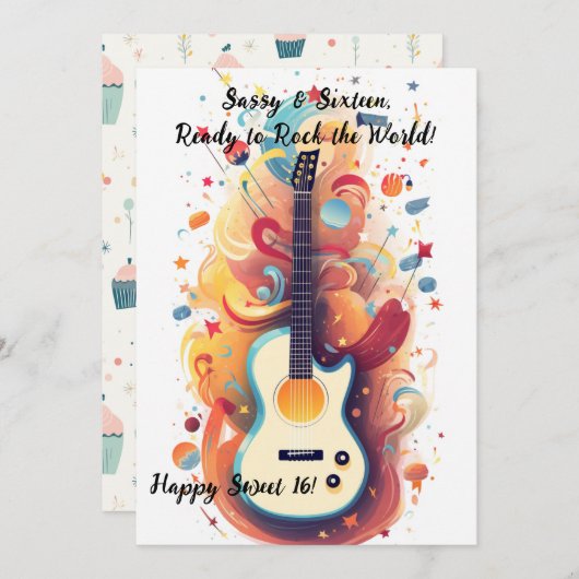 Sassy & Seize ans ! Carte d'anniversaire seize ans (Devant / Derrière)