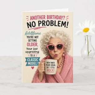 Sassy Senior Verjaardag - Voeg naam toe Kaart