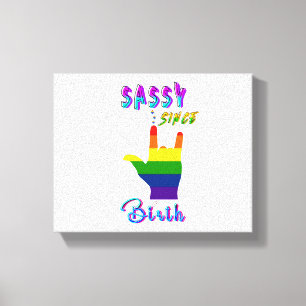 Sassy sinds geboorte canvas afdruk