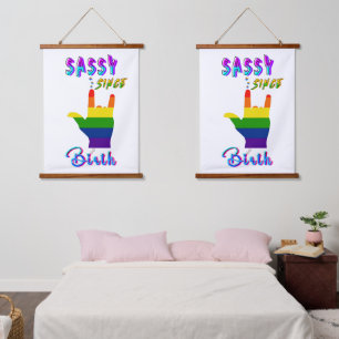 Sassy sinds geboorte hangend wandkleed