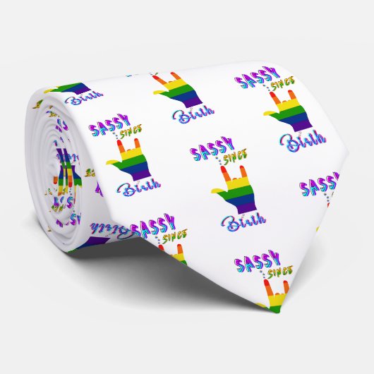 Sassy sinds geboorte stropdas (Opgerold)