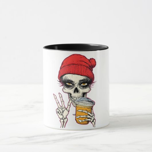 Sassy Skeleton Coffee Mug - Goth Girl Vibes (Centre)
