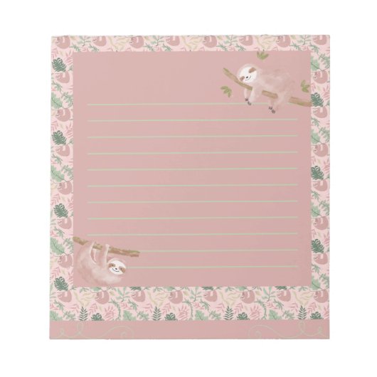 Sassy Sloth Notitieblok (Voorkant)