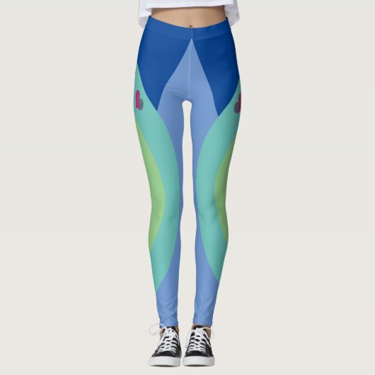 Sassy Smart Script Geometric Blue Leggings (Voorkant)