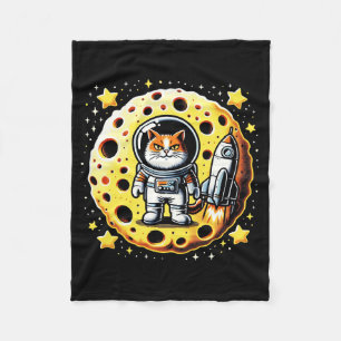 Sassy Space Cat - Astronaut op een Cheese Moon Que Fleece Deken