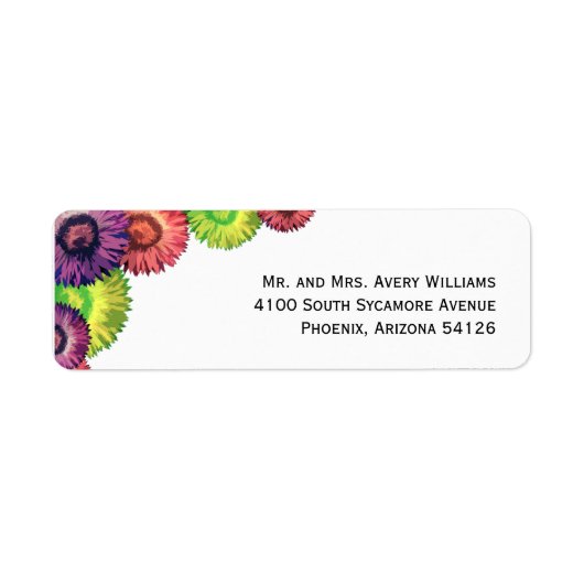 Sassy Spring Bloemen Modern Return Address Label (Voorkant)