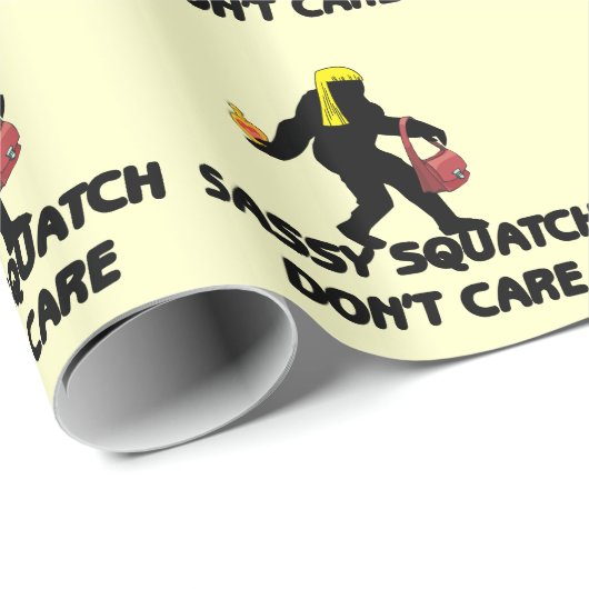 Sassy Squatch maakt het echt niet uit Cadeaupapier (Rol Hoek)