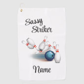 Sassy Strike Personalized Bowling Towel Golfhanddoek (Voorkant)