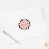 Sassy Stripe rose et Brown Mariage Favor Sticker (Enveloppe)