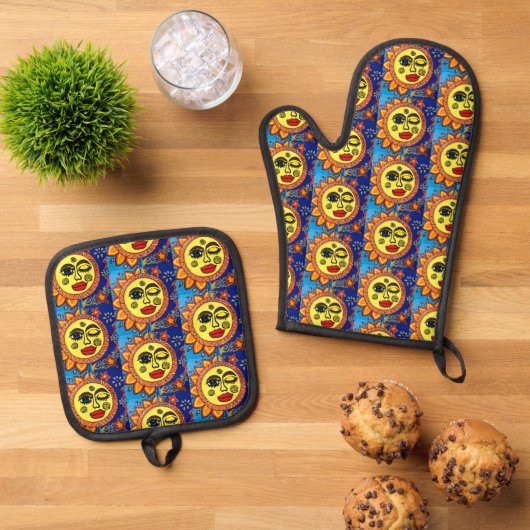 Sassy Sun Ovenwant & Pannenlap Set (Top down)