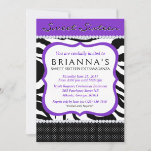 Sassy Sweet Sixteen Invite Kaart