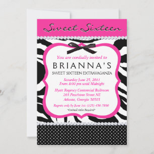 Sassy Sweet Sixteen Invite Kaart