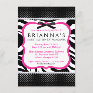 Sassy Sweet Sixteen Invite Kaart