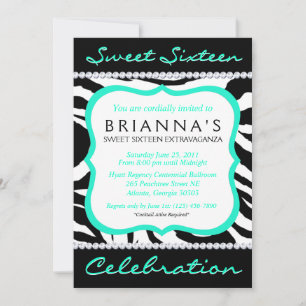 Sassy Sweet Zestien Invite Kaart