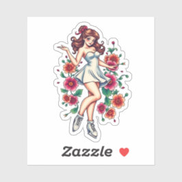 Sassy Tattoo stijl schaatser Sticker