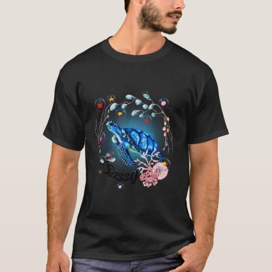 Sassy Turtle Ocean Creature Ocean T-shirt (Voorkant)