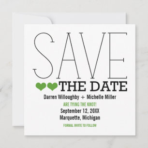 Sassy Typografie Save the Date Invite, Green