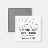 Sassy Typografie Save the Date Magnet, Green Magneet (Voorkant / Achterkant)