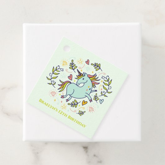 Sassy Unicorn Magical Birthday Bedankjes Labels (In situ)