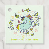 Sassy Unicorn Magical Birthday Bedankjes Labels (Voorkant)