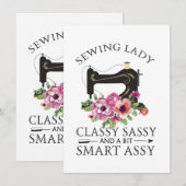 Sassy van de klasse van de naaigarij en een beetje kaart (Voorkant / Achterkant)