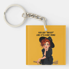 Sassy Witch Halloween ontwerp Sleutelhanger