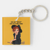 Sassy Witch Halloween ontwerp Sleutelhanger (Achterkant)