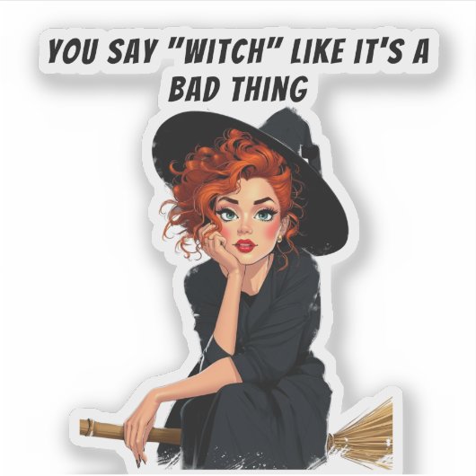 Sassy Witch Halloween ontwerp Sticker (Voorkant)