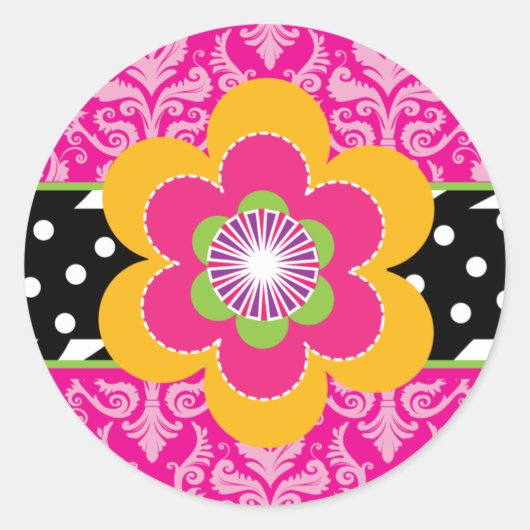 Sassy Zebra en Bloemen Stickers (Voorkant)