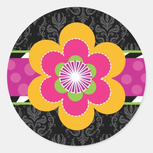 Sassy Zebra et Stickers Floral (Devant)