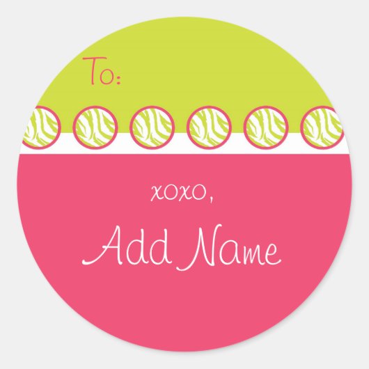 Sassy Zebra Gift Sticker (Voorkant)