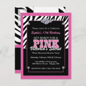Sassy Zebra Imprimer Invitations de fête d'anniver (Devant / Derrière)