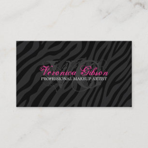 Sassy Zebra Print Makeup artistieke Visitekaartjes