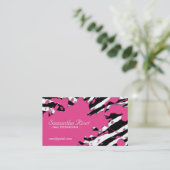 Sassy Zebra Print Visitekaartjes (Staand voorkant)