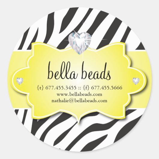 Sassy Zebra Sieraden Designer Stickers (Voorkant)