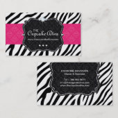 Sassy Zebra Stripe Cupcake Visitekaartje (Voorkant / Achterkant)