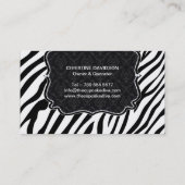 Sassy Zebra Stripe Cupcake Visitekaartje (Achterkant)