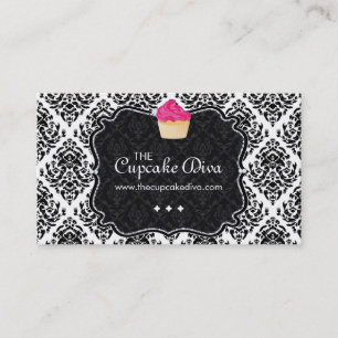 Sassy Zebra Stripe Cupcake Visitekaartje