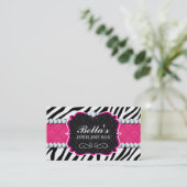 Sassy Zebra Stripe en diamanten Visitekaartje (Staand voorkant)